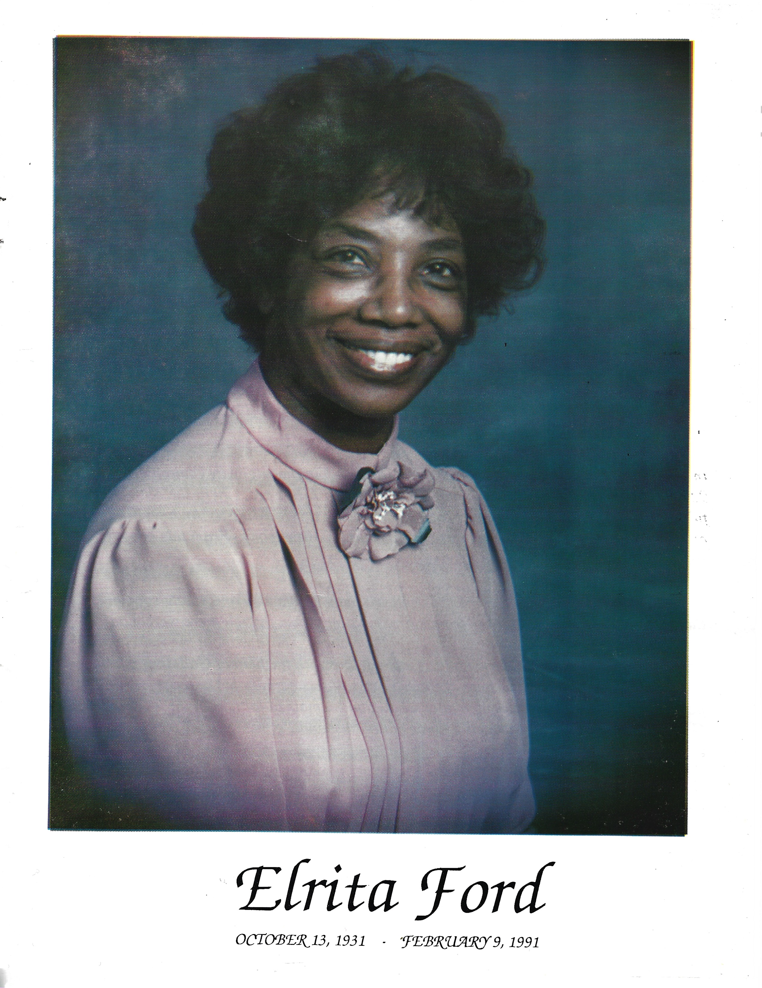 Mother Elrita Ford portrait