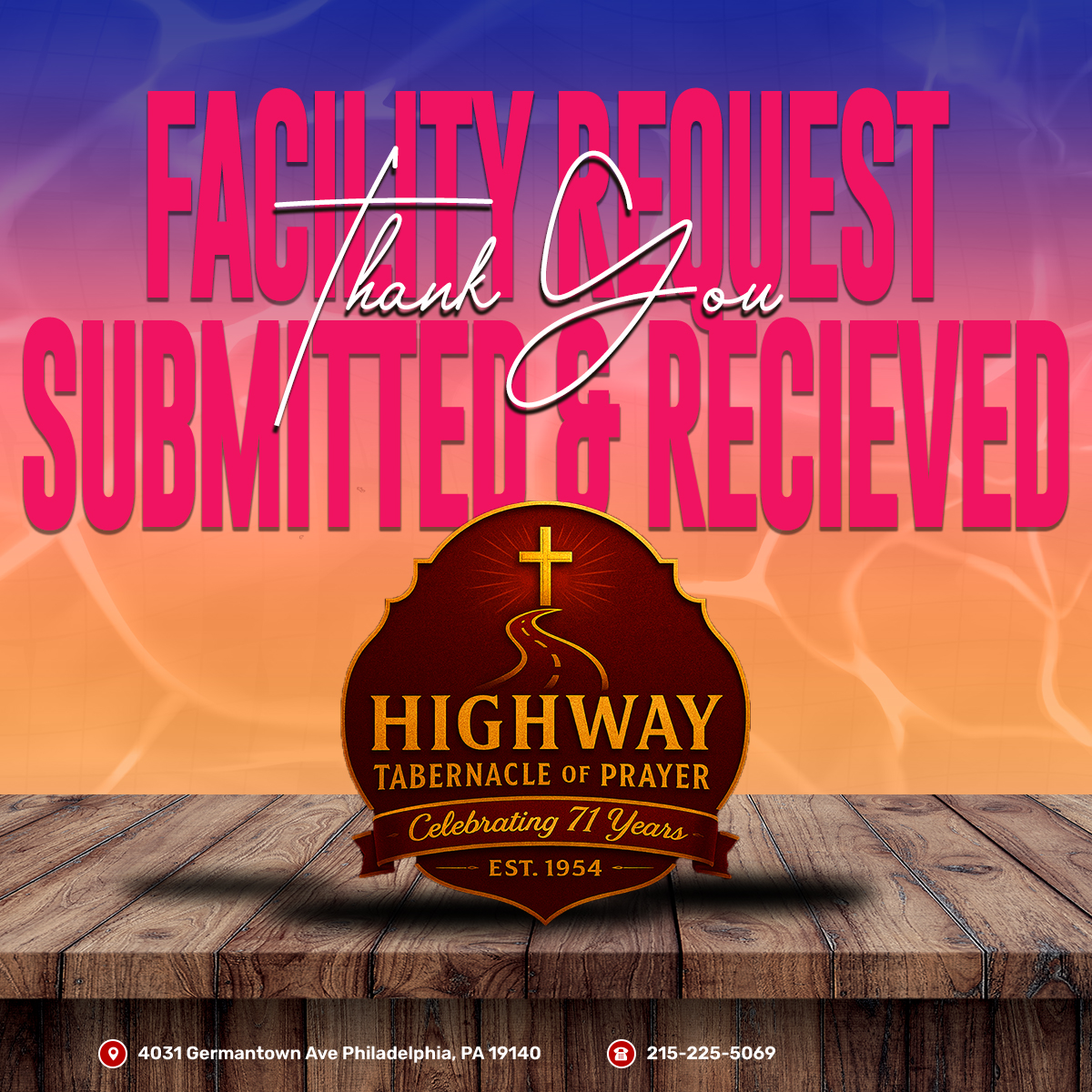 Facility request received